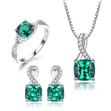 Three-Piece Emerald Ladies Pendant Earrings Ring – Jewelry Gift Ideas — 2