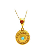 Turquoise Six Character Proverb Pendant Necklace – Jewelry Gift Ideas — 5
