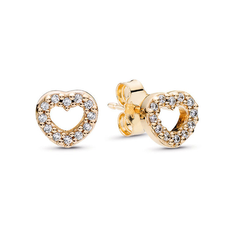 Shining Love Charm Stud Earrings Women's Diamonds – Gifts for Her — 1