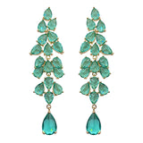 Exaggerated Green Diamond Leaf Fringe Leaf Long – Holiday Gift Ideas — 5