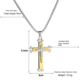 Men's Cross Pendant Silver Gold Titanium Steel – Jewelry Gift Ideas — 3