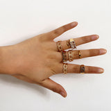 European and American Digital Hollow Ring Set – Stylish Gifts — 4