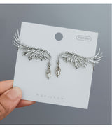 Earrings 925 Silver Needle Angel Wings Water Drop – Birthday Gifts — 2