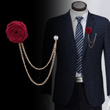 Fashion Handmade Rose Brooch Tassel Men Suit – Stylish Gifts — 1