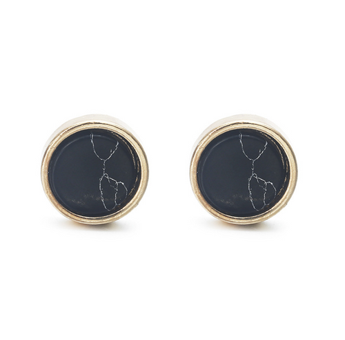 Alloy round turquoise earrings – Everyday Gifts — 2