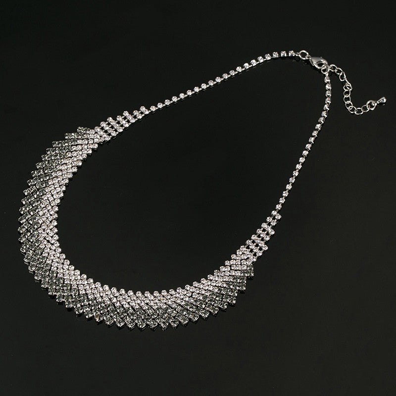 Fashion Sweet Multi-row Gray Diamond Necklace – Jewelry Gift Ideas — 1