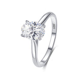 Sterling Silver Inlaid Oval Zircon Ring For Women – Gifts for Her — 6