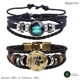 Men's Leather Personality Vintage Zodiac Bracelet – Jewelry Gift Ideas — 5