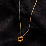 Golden Three Ring Necklace For Women – Jewelry Gift Ideas — 1