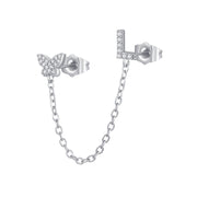Women's Zircon Butterfly Alphabet One Piece Stud – Gifts for Her — 6