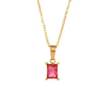 Stainless Steel Simple Square Zircon Pendant – Jewelry Gift Ideas — 3