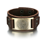 Beowulf Regalia Leather Viking Vegvisir Arm Cuff – Thoughtful Gifts — 3