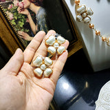 White Flower Pendant Long Necklace And Earrings – Jewelry Gift Ideas — 3