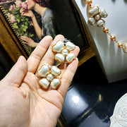 White Flower Pendant Long Necklace And Earrings – Jewelry Gift Ideas — 3