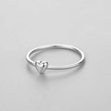 925 Sterling Silver Plain Simple Heart-shaped Ring – Gifts for Her — 4