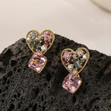 Retro Love Color Zircon Earrings – Gifts for Couples — 4