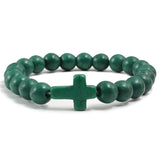 Blue Turquoise Cross Bracelet – Jewelry Gift Ideas — 14