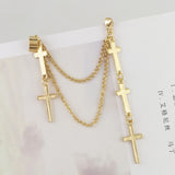 Cross Tassel Earrings Statement Metal Punk Women – Gifts for Her — 2