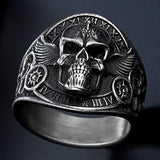 Punk Locomotive Skull Trendy Men's Ring – Gifts for Him — 3
