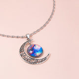 Galaxy Planet Star Glass Necklace Silver Hollow – Jewelry Gift Ideas — 10
