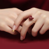 Women's S925 Sterling Silver Cinnabar Ring Niche – Gifts for Her — 6