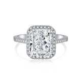 High Carbon Diamond Square Diamond S925 Ring – Gift Ideas — 18