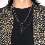 Circle cross multilayer necklace – Jewelry Gift Ideas — 4