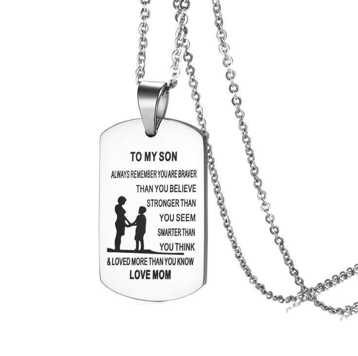From Mom to Son - Stainless Steel Dog Tag – Jewelry Gift Ideas — 1