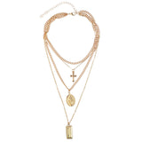 Cross multi-layer pendant necklace – Jewelry Gift Ideas — 1