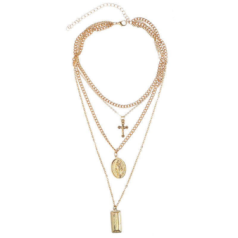 Cross multi-layer pendant necklace – Jewelry Gift Ideas — 1