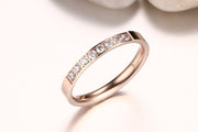 Lady's Ring 3MM Stainless Steel Zircon Ring – Useful Gifts — 3