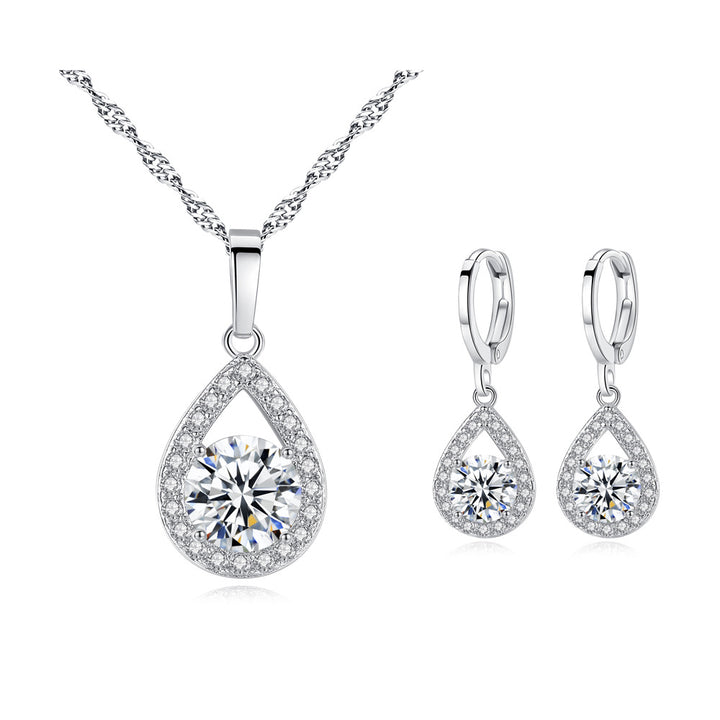 Water Drop Zircon Set Necklace Angel Tears Micro – Jewelry Gift Ideas — 1