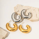 Women's Geometric Copper Hollow Earrings – Gifts for Her — 12