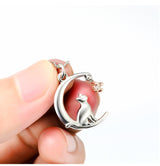 S925 Sterling Silver Jewelry Moon Cat Pendant – Jewelry Gift Ideas — 4