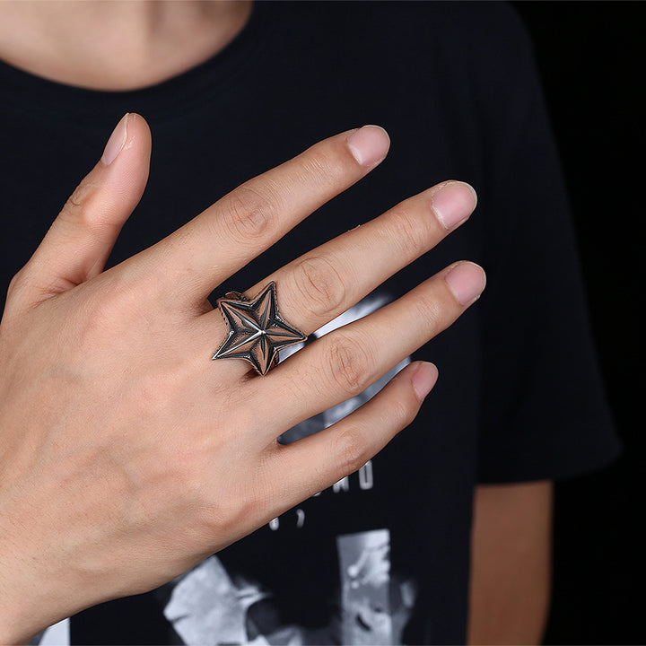 Personalized Star Titanium Steel Ring Accessories – Stylish Gifts — 1