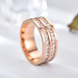 Double Row Diamond Stainless Steel Accessories Ring – Stylish Gifts — 2