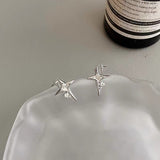 Four Awn Star Cross Zircon Earrings S925 Silver – Holiday Gift Ideas — 1