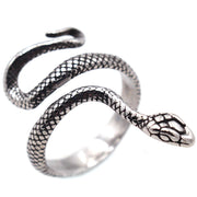 Vintage Men's Long Snake Stainless Steel Ring – Gifts for Him — 2