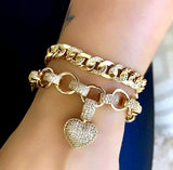 Micro Inlaid Heart-Shaped Necklace And Bracelet – Jewelry Gift Ideas — 7