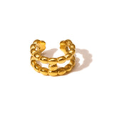 Women's Retro Minority Hammered Opening Couple Rings – Gifts for Her — 14