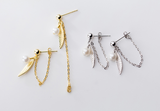 Beads Synthetic Pearl Ears Leaves Earrings – Meaningful Gifts — 7