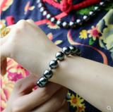 Peacock Green Black Pearl Bead Coated Bracelet – Jewelry Gift Ideas — 3