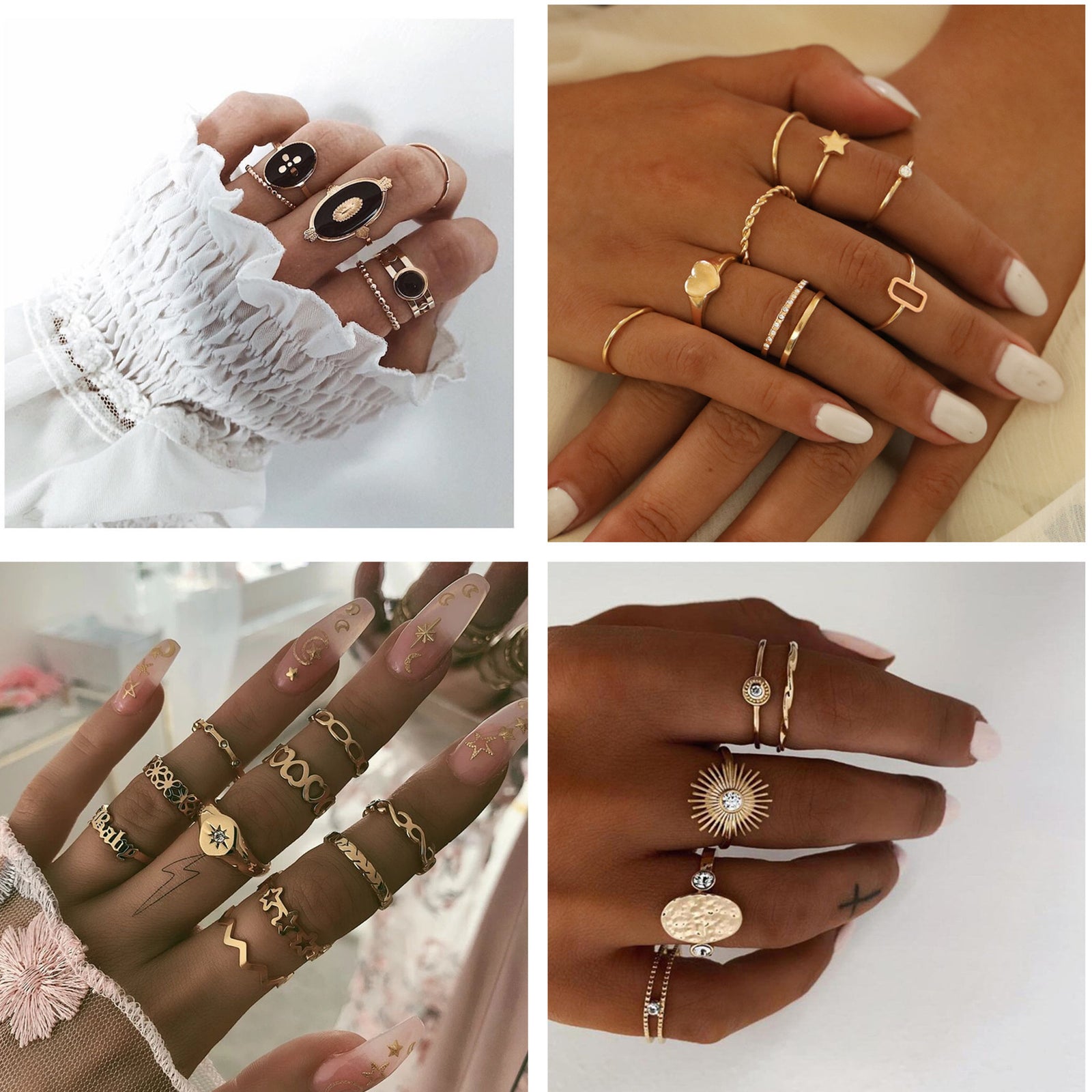 Simple Multi-Piece Geometric Star Diamond Ring – Gift Ideas — 1