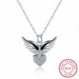 Heart Shaped Necklace with Creative Angel Wings – Jewelry Gift Ideas — 3