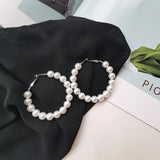 Pearl large circle earrings – Stylish Gifts — 5