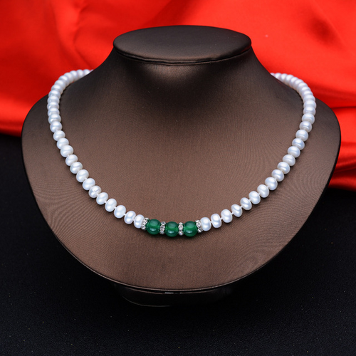 Agate Pearl Necklace Bracelet Ear Stud Set – Jewelry Gift Ideas — 2