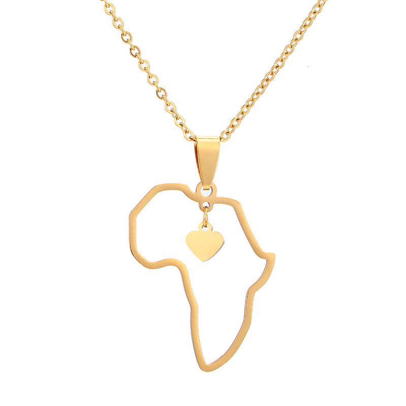 Stainless Steel Africa Map Hip Hop Pendant – Jewelry Gift Ideas — 1