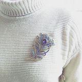 Crystal Peacock Feathers Brooch Boho Enamel Pins Deep – Stylish Gifts — 2