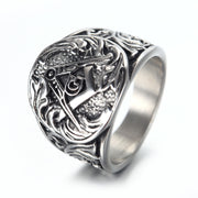 Men's Ring Vintage Masonic Titanium Steel Ring – Gifts for Him — 6