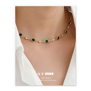 Simple Green Rhinestone Women's Short Single – Jewelry Gift Ideas — 3